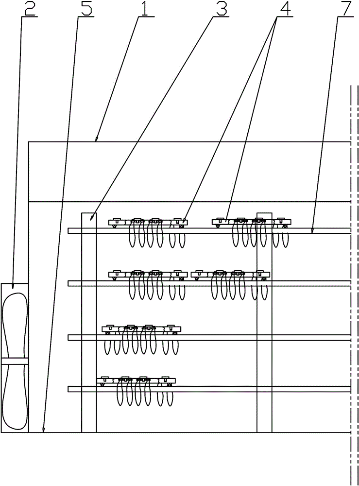 Drying tobacco drying shed and drying device and tobacco leaf clip