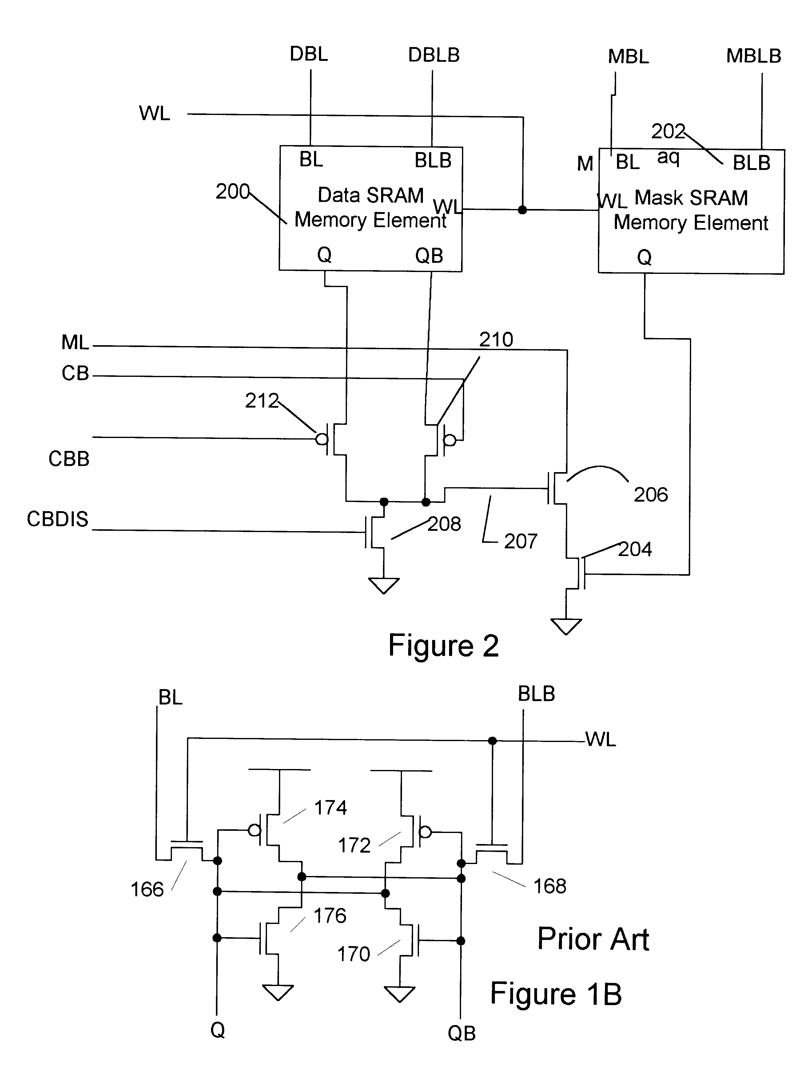 Content Addressable Memory array, cell, and method using 5-transistor compare circuit and avoiding crowbar current