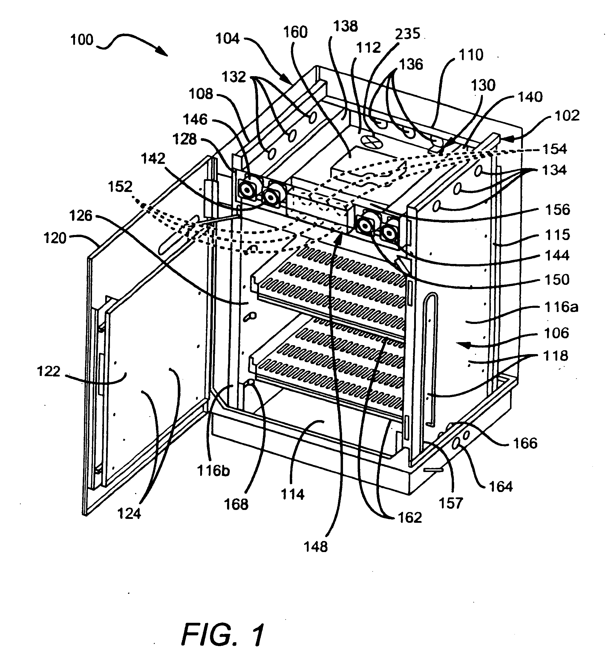 Thermally insulated cabinet and method for inhibiting heat transfer