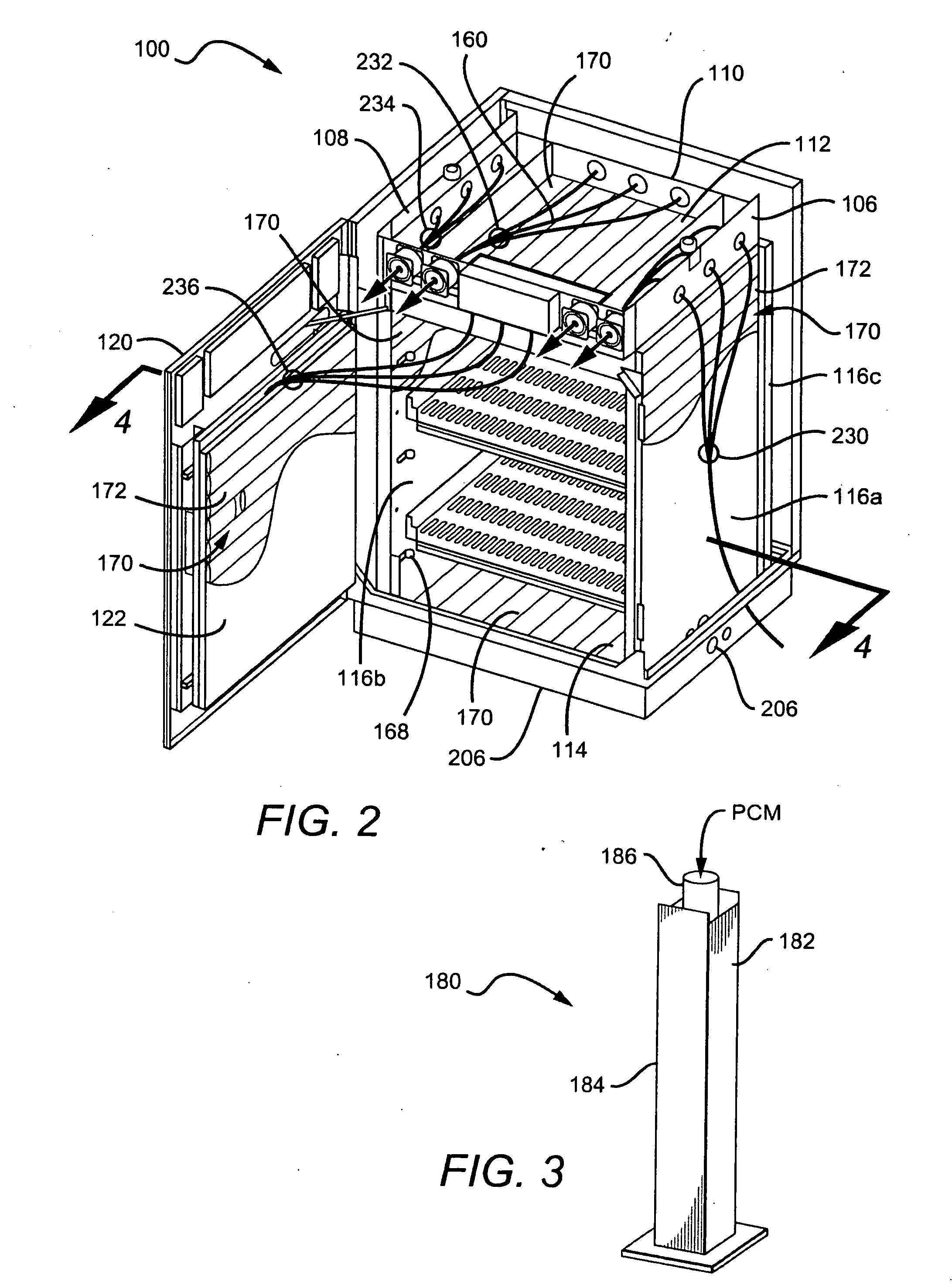 Thermally insulated cabinet and method for inhibiting heat transfer