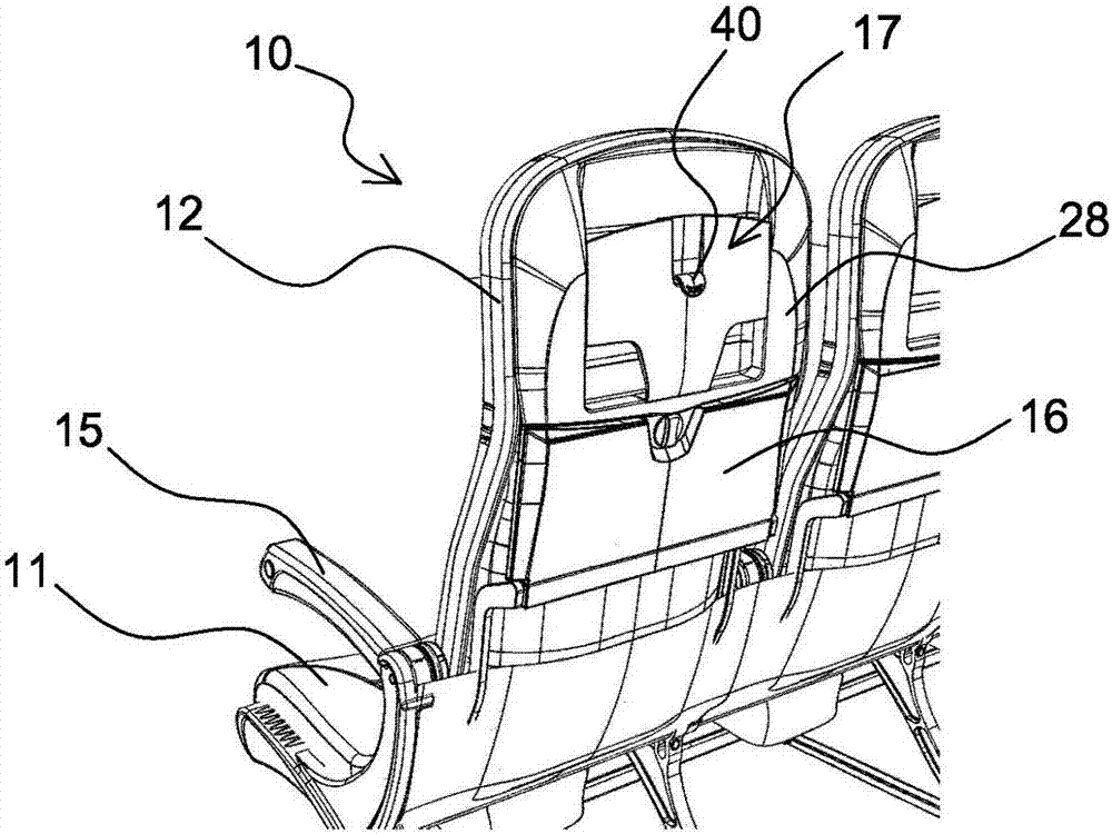 Device for supporting a portable device for an aeroplane seat