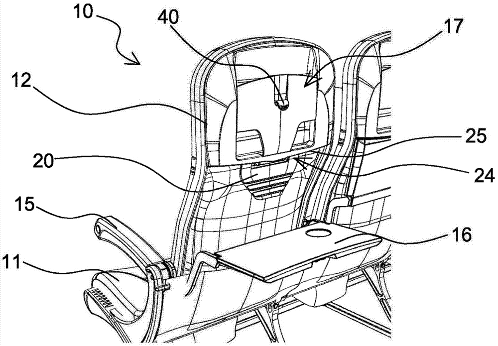 Device for supporting a portable device for an aeroplane seat