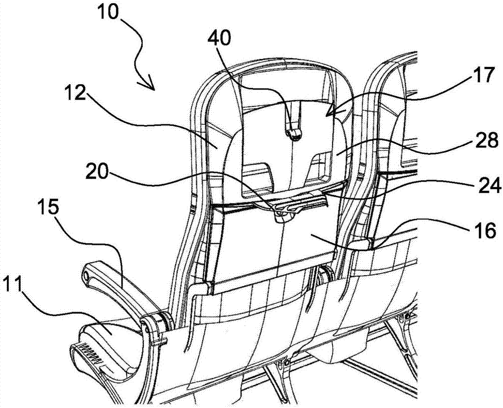 Device for supporting a portable device for an aeroplane seat