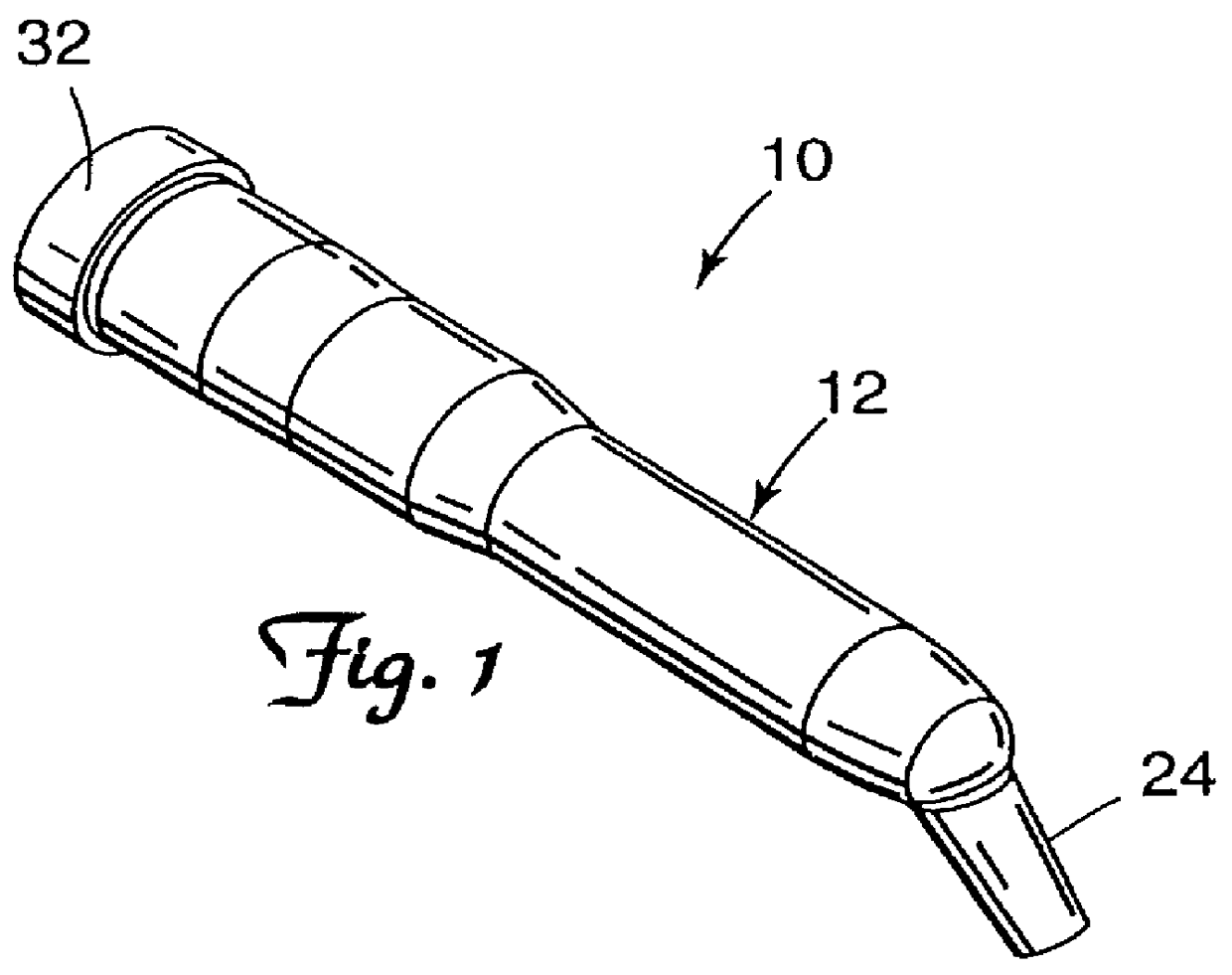 Dispensing cartridge with stepped chamber