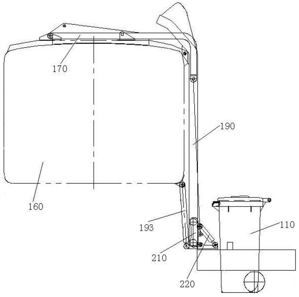 Side loading device, control system and method of bucket loading mechanism, garbage truck