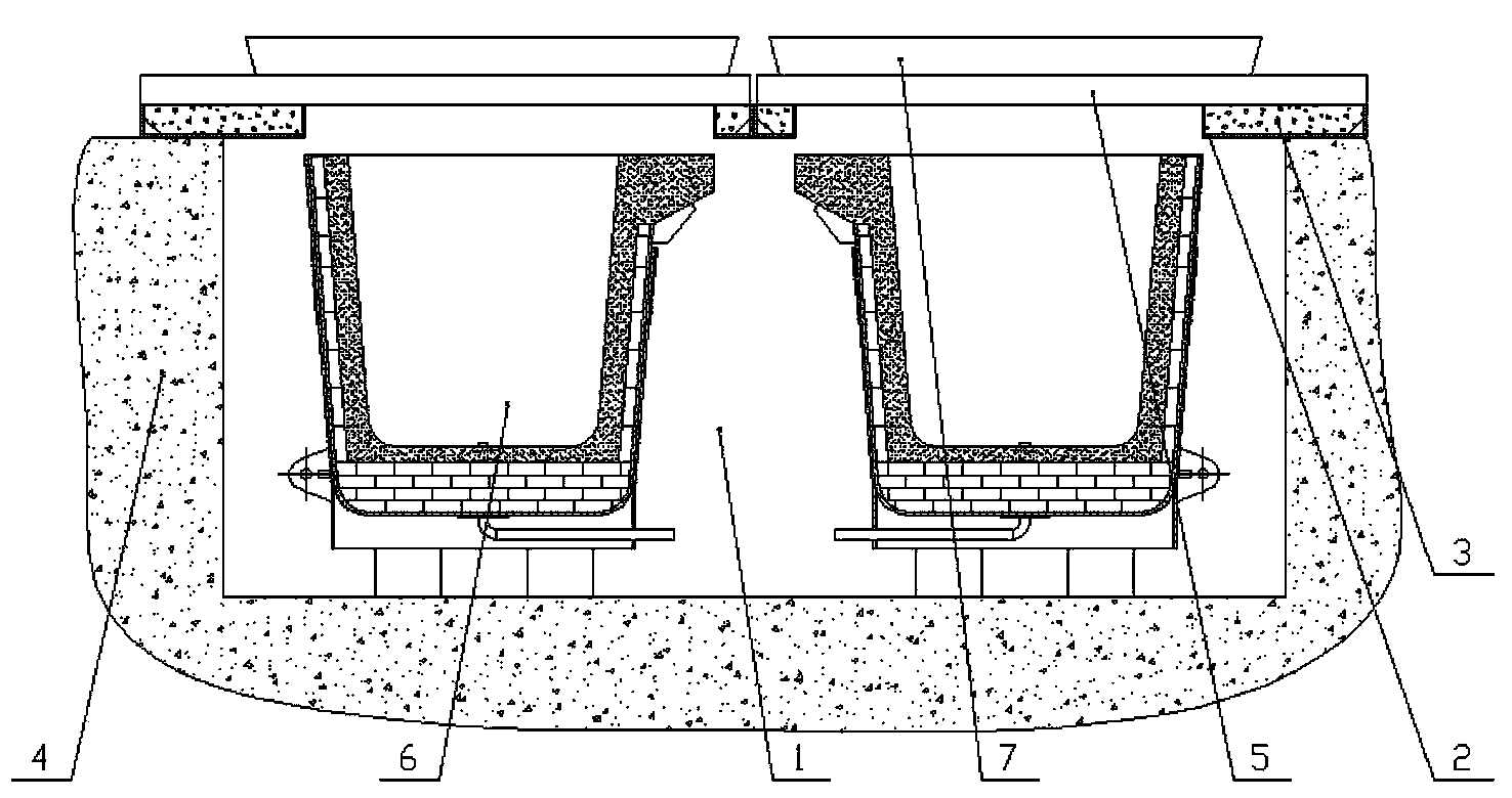 Ladle baking method in silicon smelting process