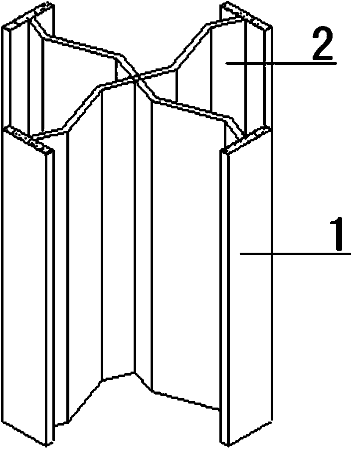 Cross-shaped section column of corrugated steel web-concrete filled steel tube flange combination