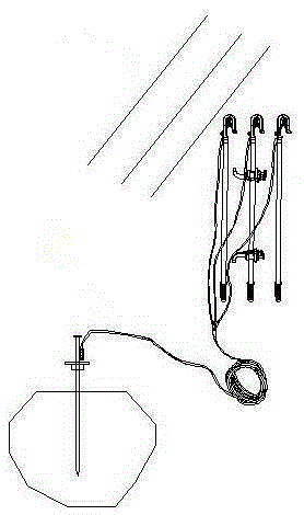 Portable intelligent grounding drilling rod specially for short circuit grounding wire