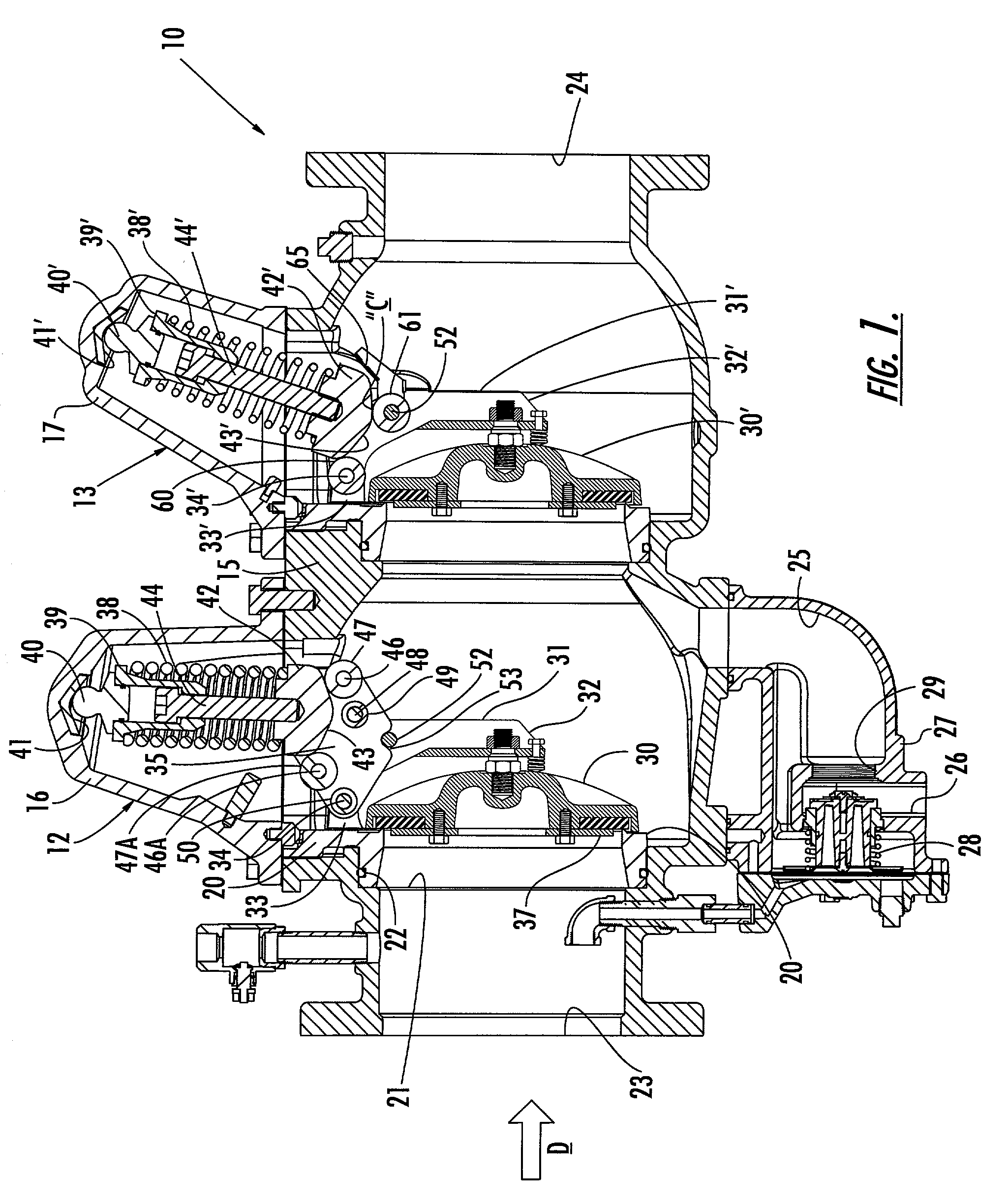 Swing check backflow preventer having check valve with lever arm