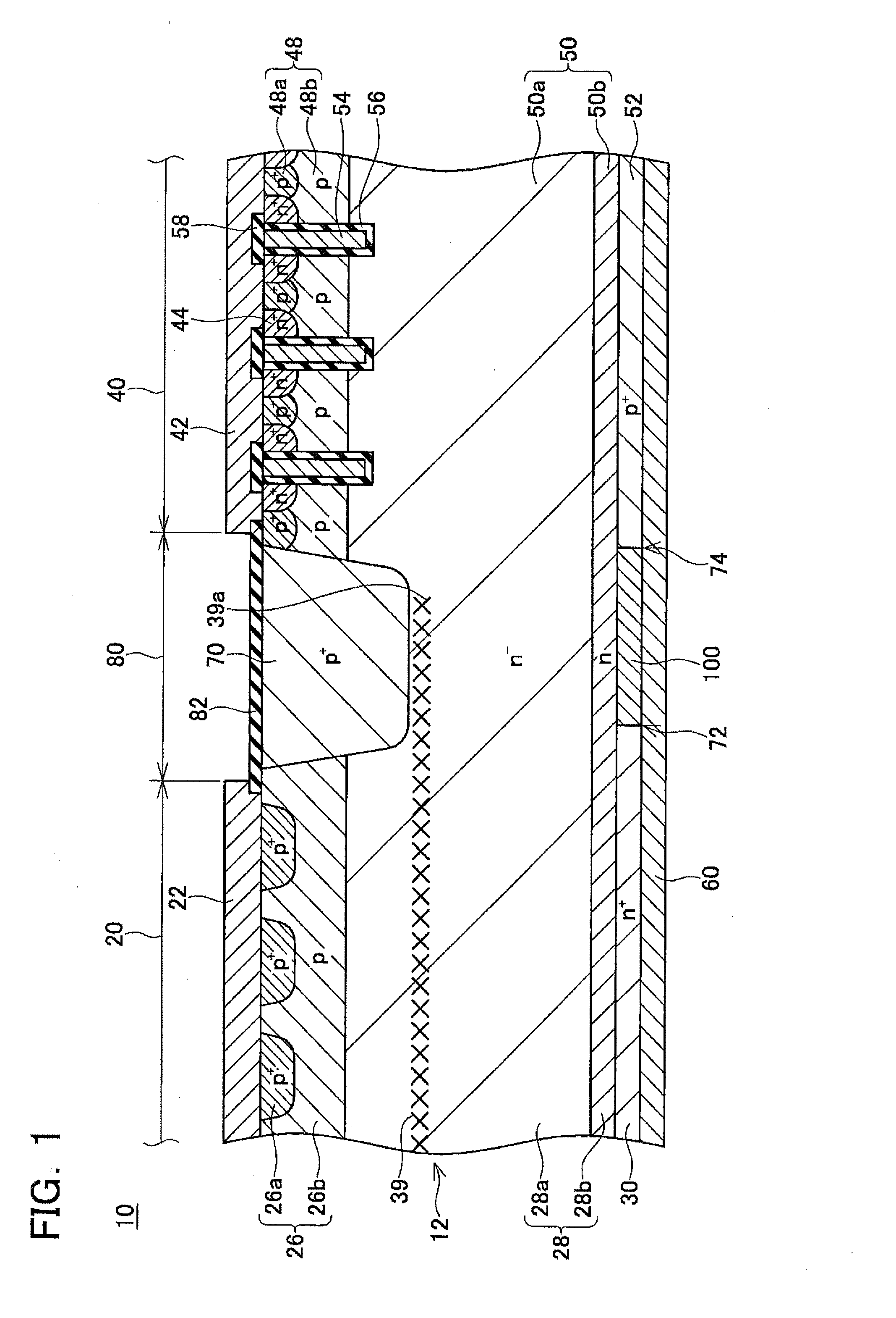 Semiconductor device comprising semiconductor substrate having diode region and IGBT region