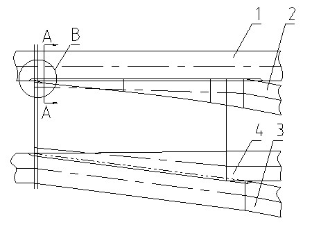 Horizontal deeply-concealed wear-resistant tongue rail and stock rail structure