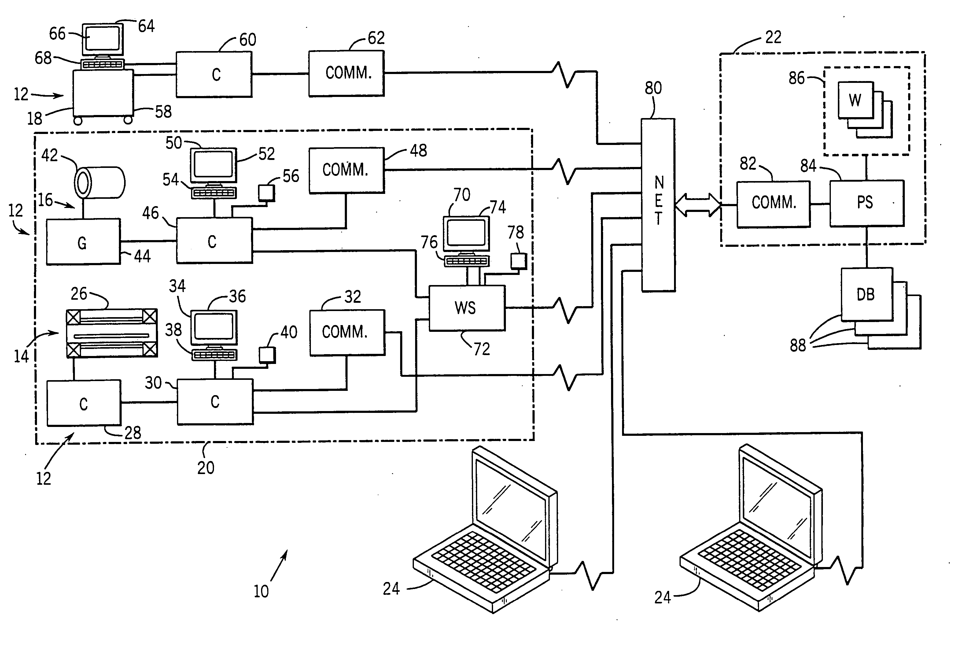 Medical diagnostic system service method and apparatus