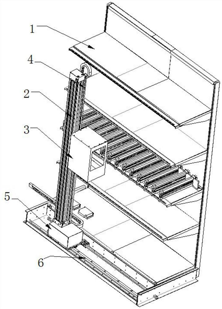 Modularized expansion type intelligent goods taking transmission device based on traditional retail goods shelf