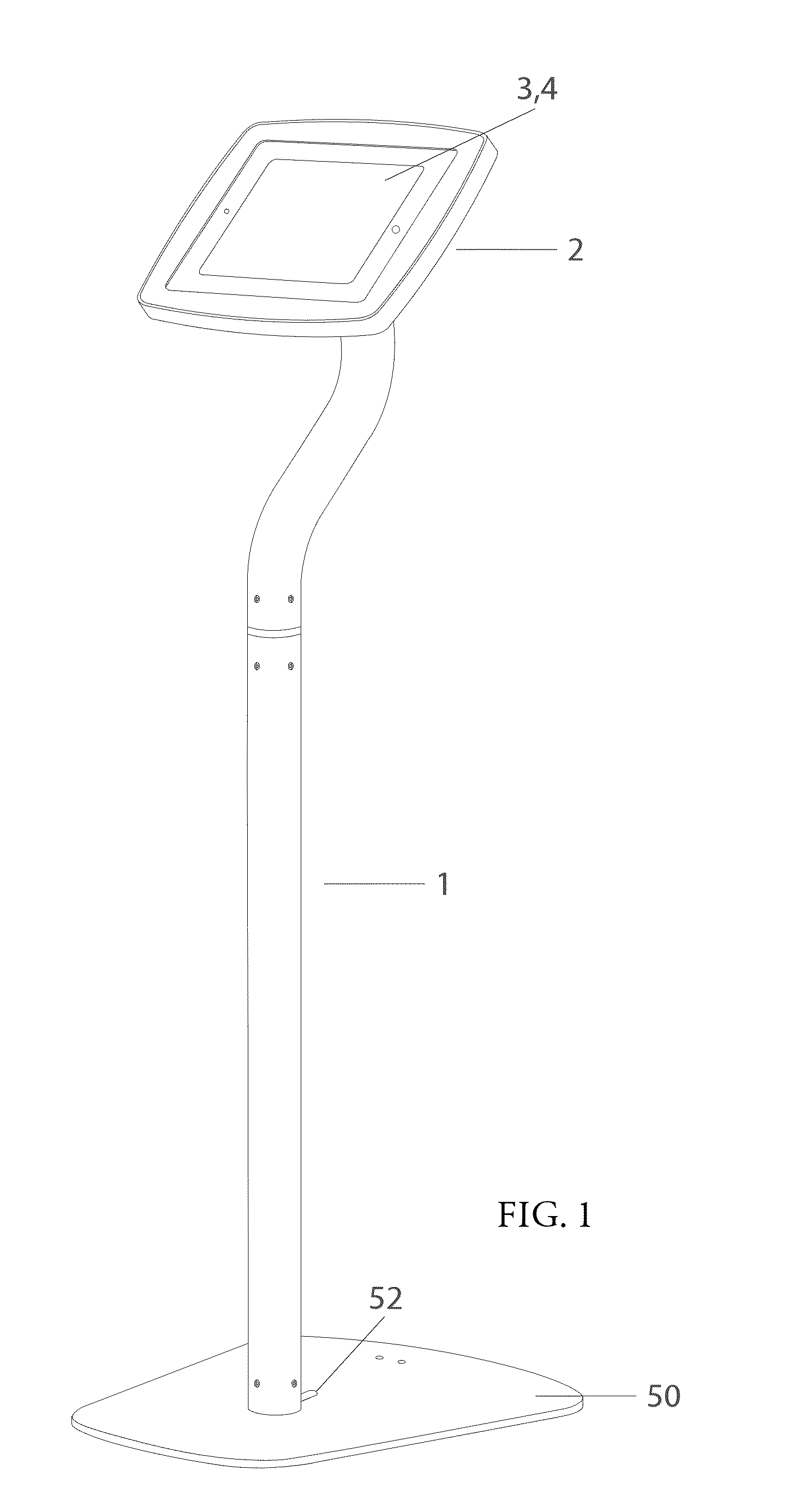 Device holder assembly and display stand assembly for tablet computers or the like