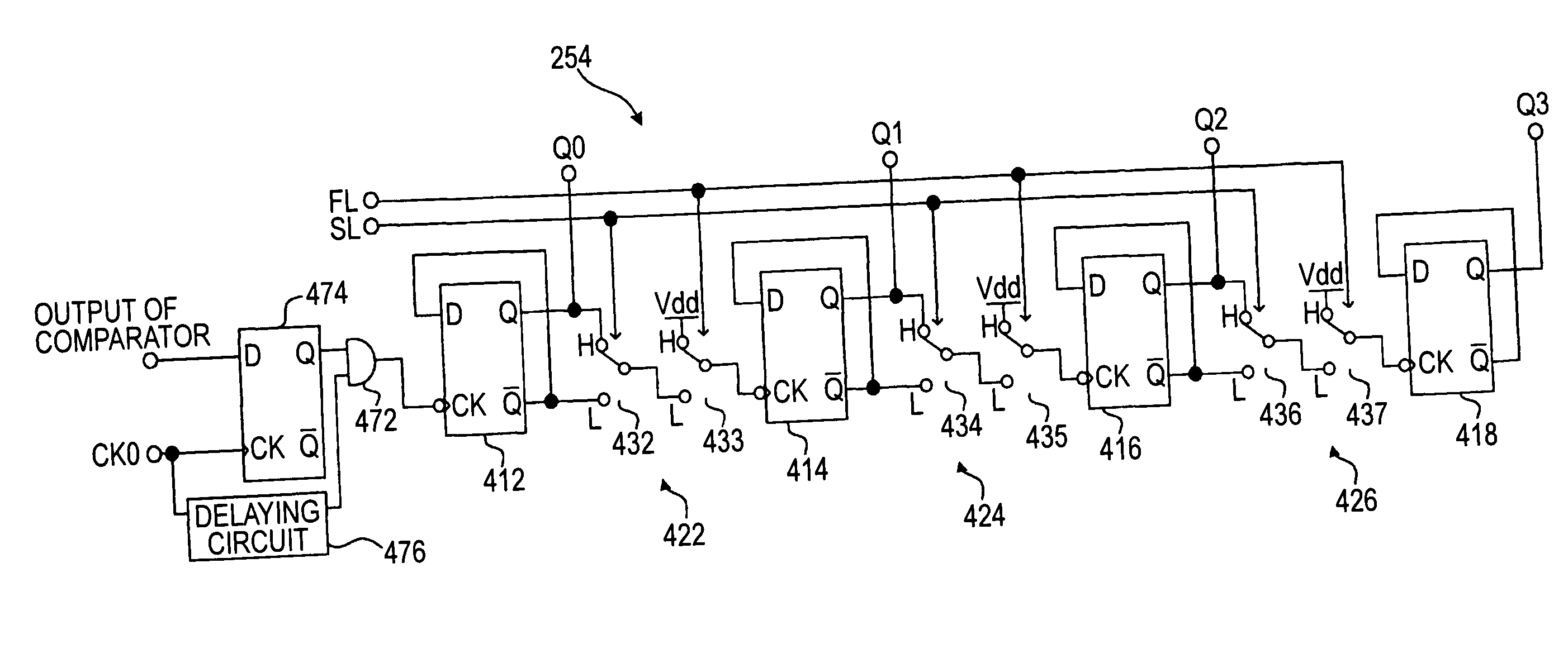 Counter circuit, AD conversion method, AD converter, semiconductor device for detecting distribution of physical quantities, and electronic apparatus