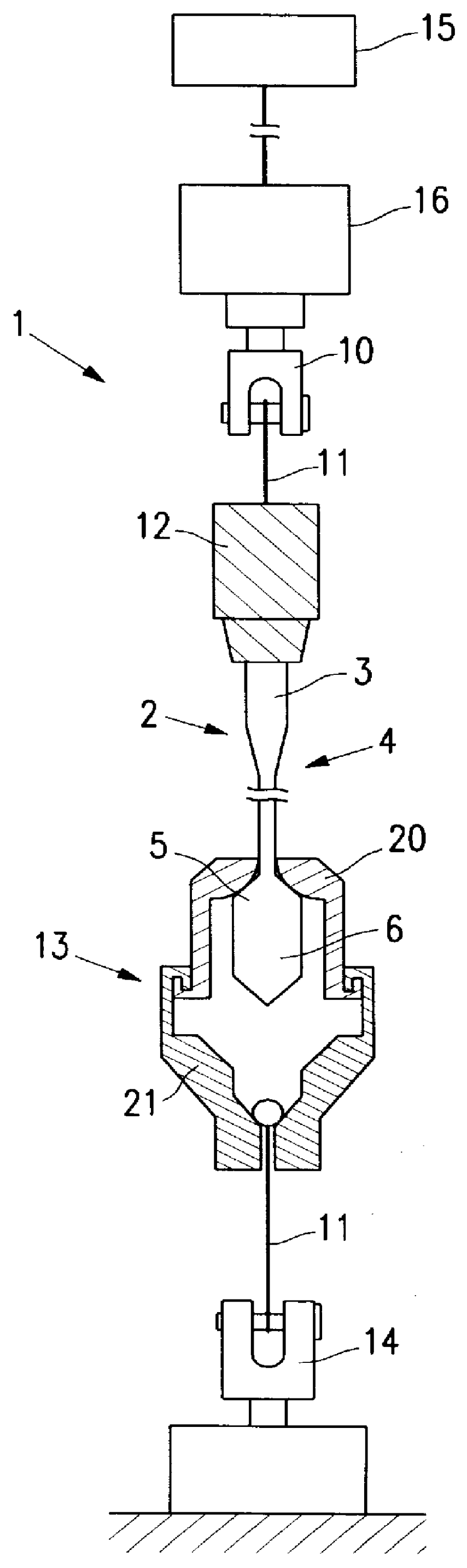 Apparatus and method for measuring mechanical strength of neck portion of seed crystal and method for producing silicon single crystal