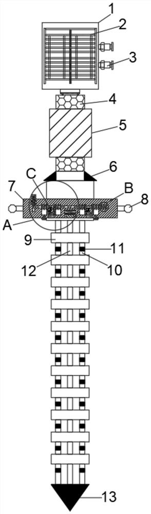 Double-branch multi-point thermocouple