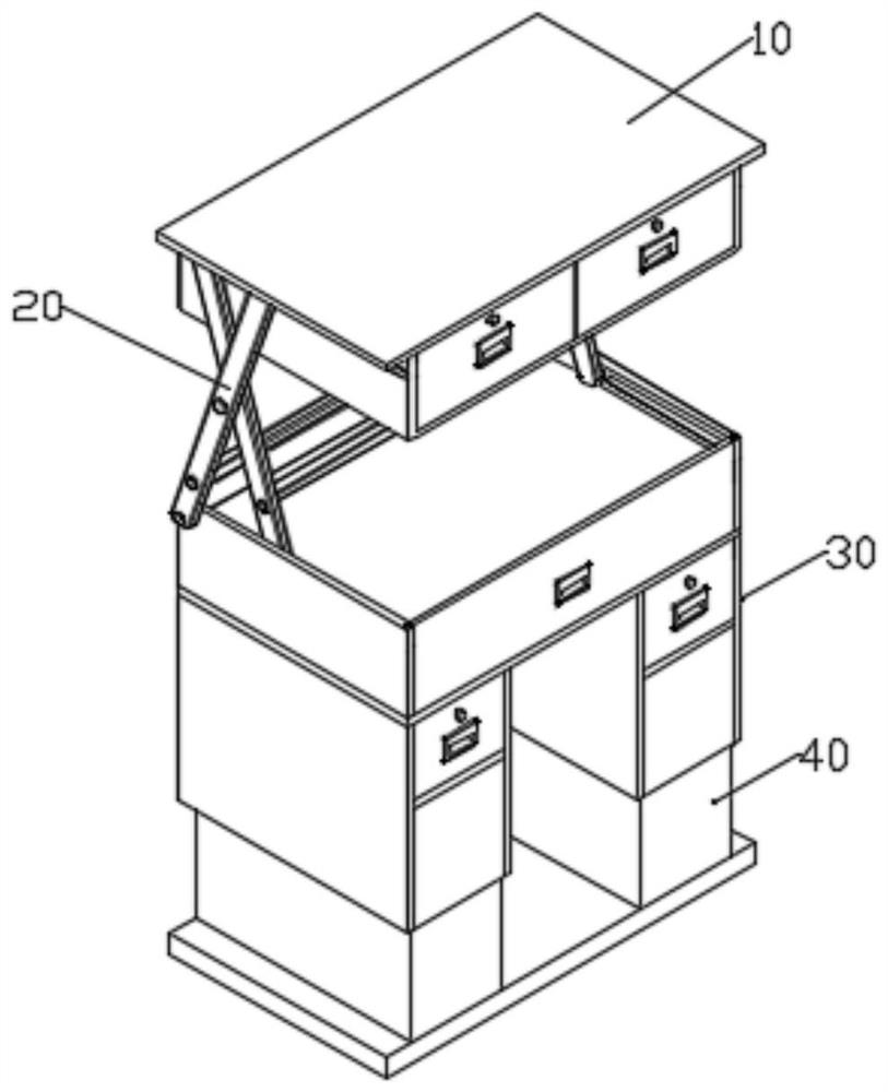 Foldable storage table and use method thereof