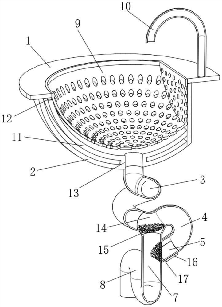 Wash basin capable of efficiently filtering impurities