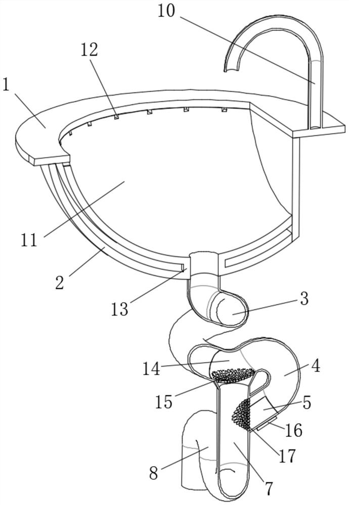 Wash basin capable of efficiently filtering impurities