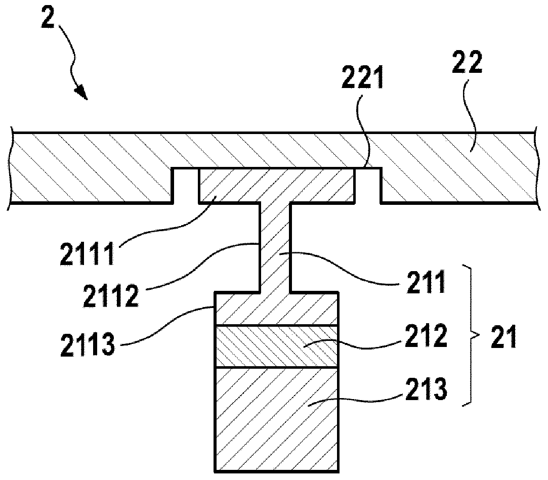 Surroundings sensing device with ultrasonic converter and motor vehicle with such surroundings sensing device