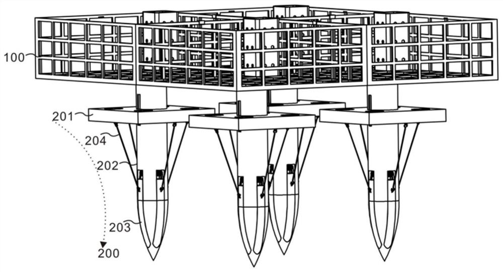 A modular placement device for submerged plant turf