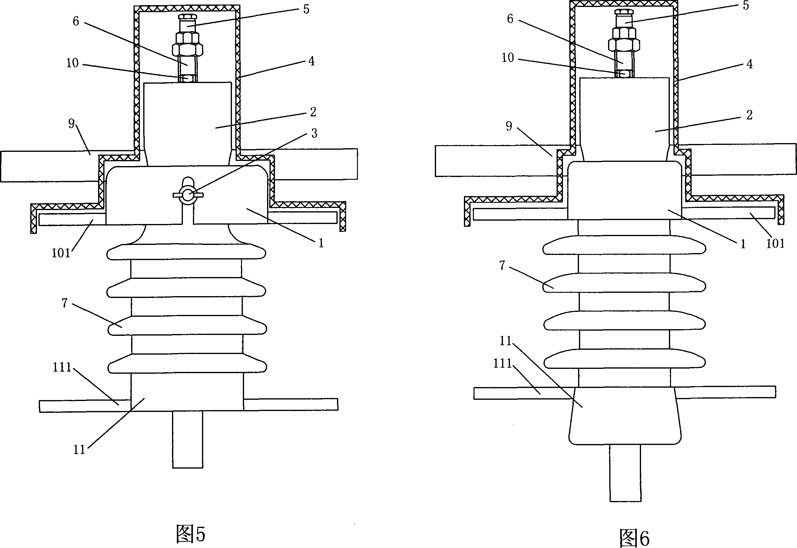 Penetration type lightning protection metal fittings for preventing breaking of suspended insulated guide wire by lighting strike