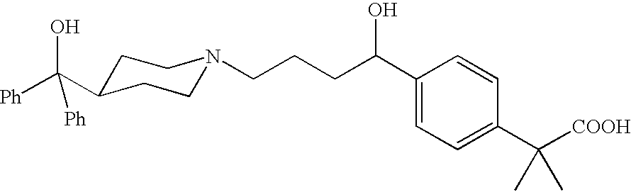 Process for the preparation of 4-[1-hydroxy -4-[4-(hydroxydiphenylmethly)-1-piperidinyl]-butyl]-alpha, alpha-dimethylbenzeneacetic acid