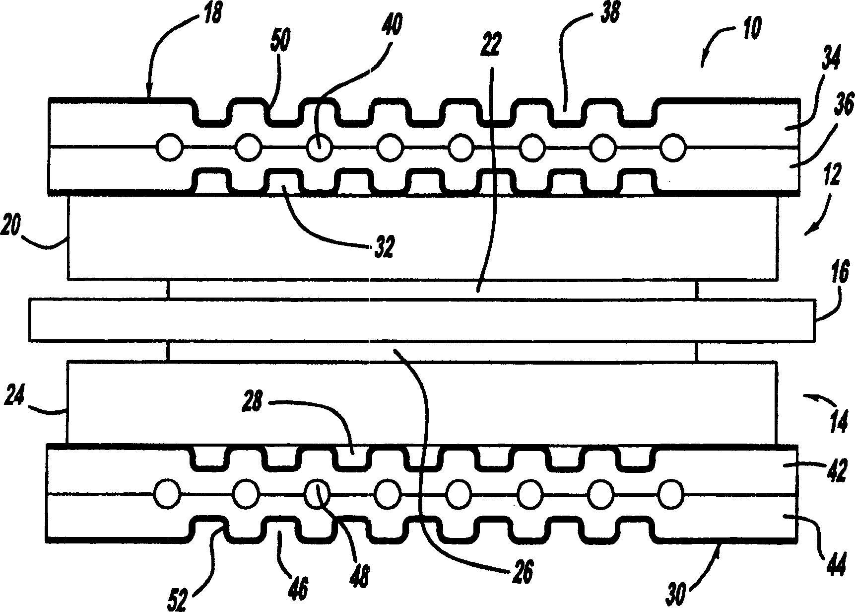 Fuel cell contact element including a tio2 layer and a conductive layer