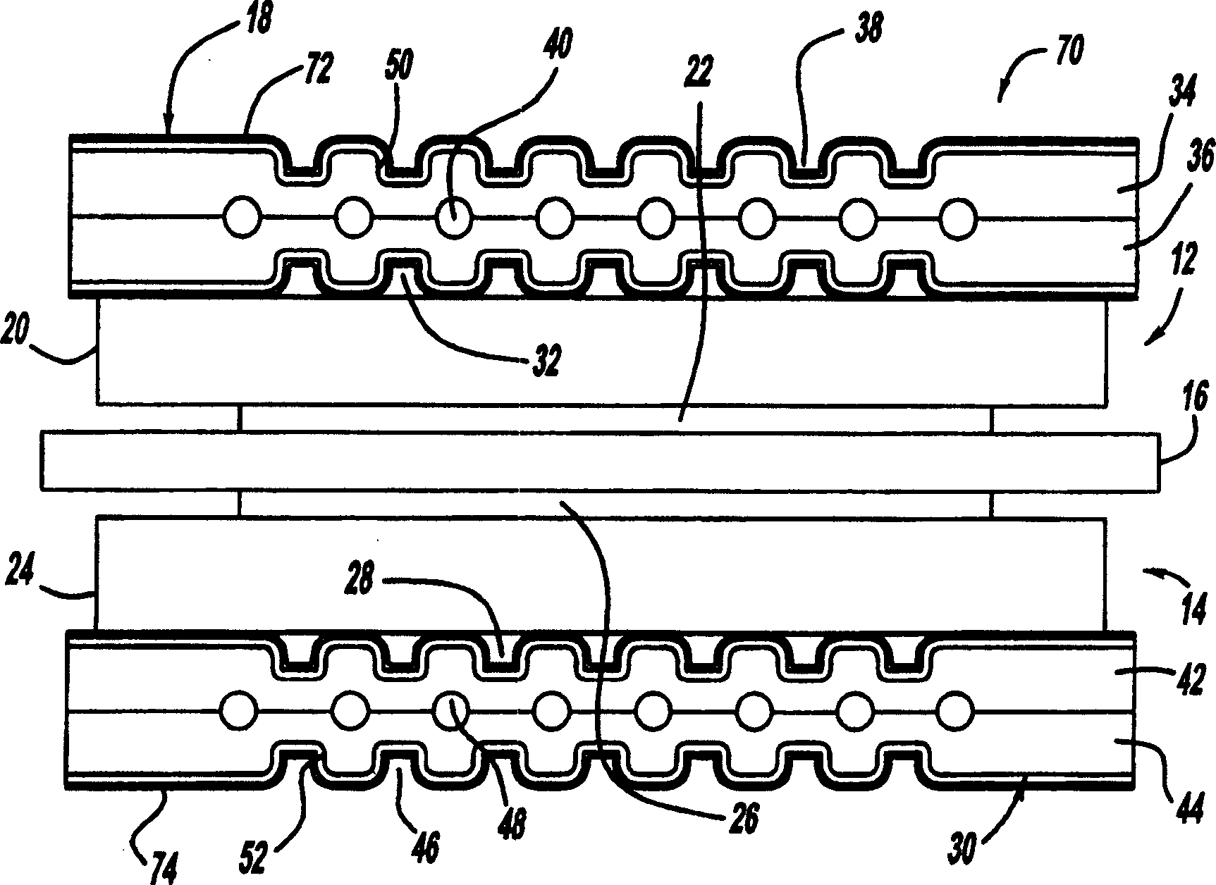 Fuel cell contact element including a tio2 layer and a conductive layer