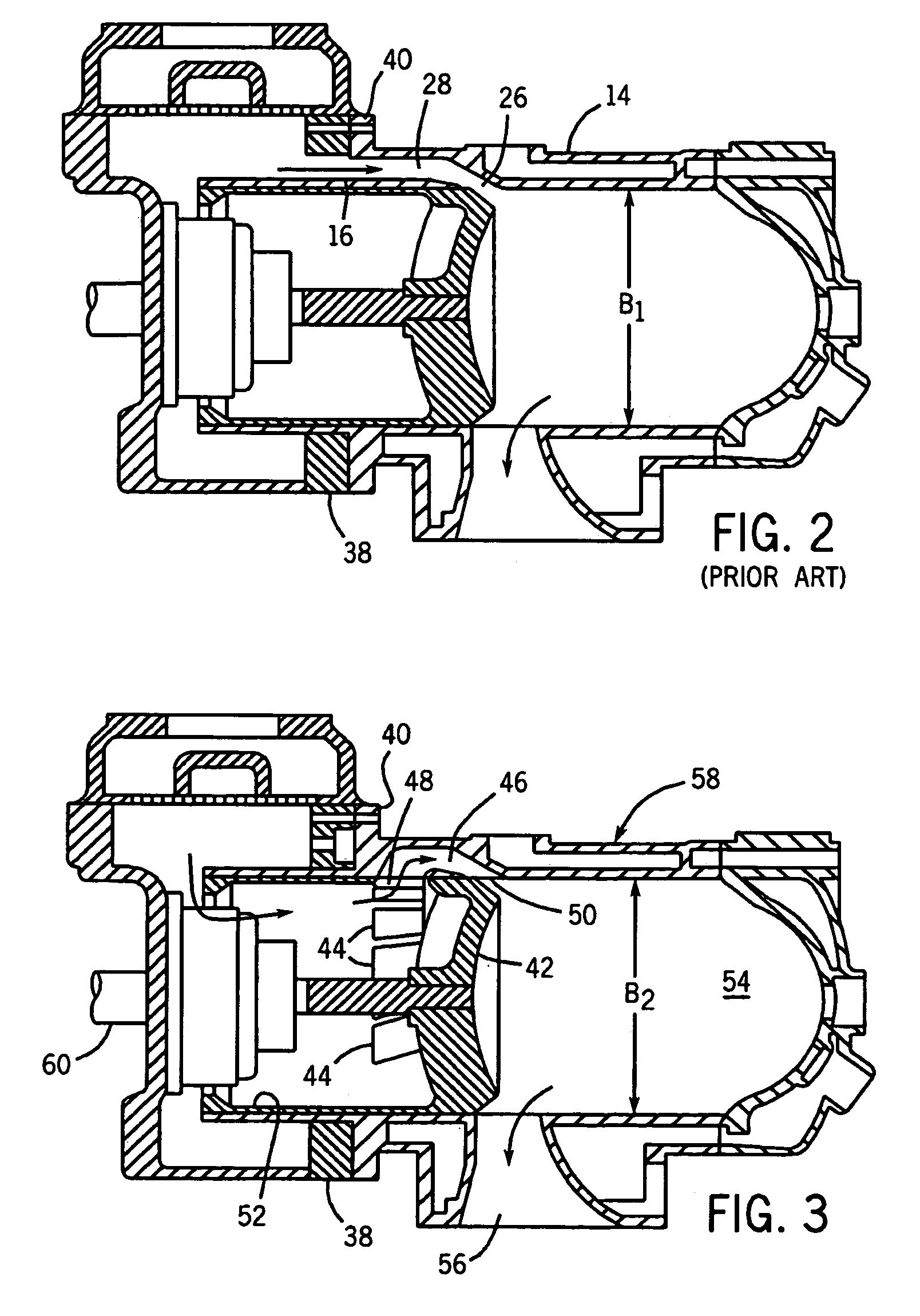 Air intake porting for a two stroke engine