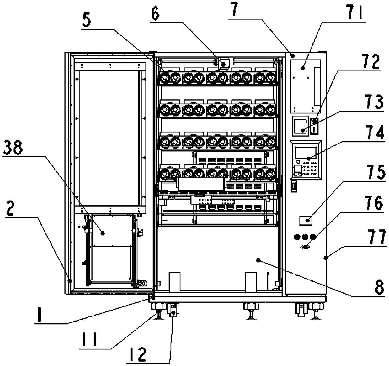 Ascending and descending conveying type automatic vending machine