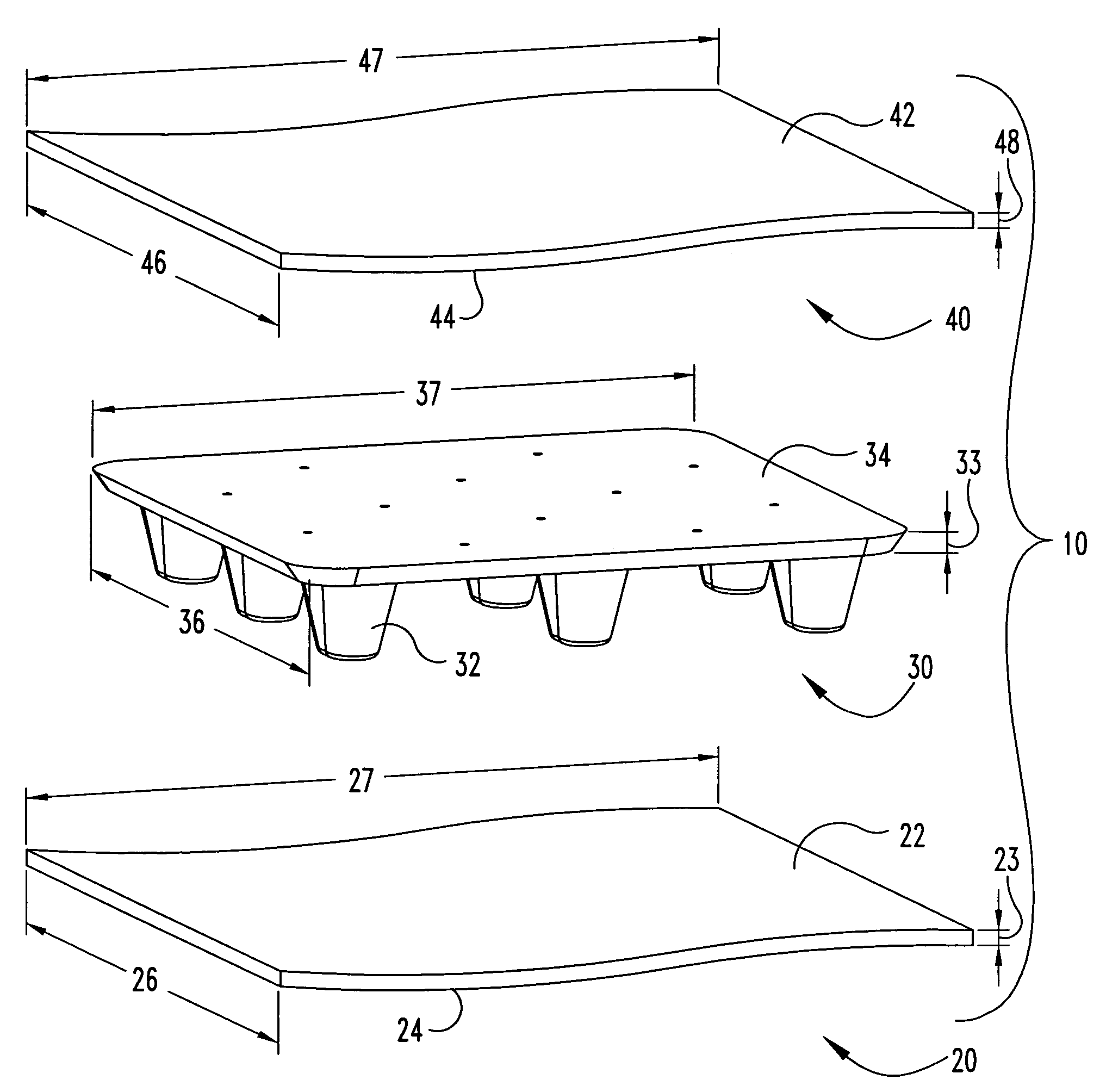 Method of molding load-bearing articles from compressible cores and heat malleable coverings