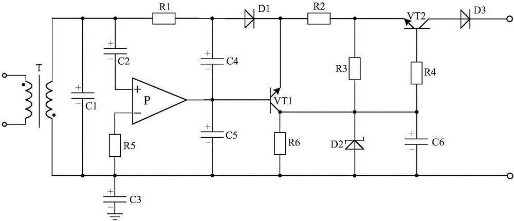 Amplifying and filtering type intelligent mobile phone charging circuit
