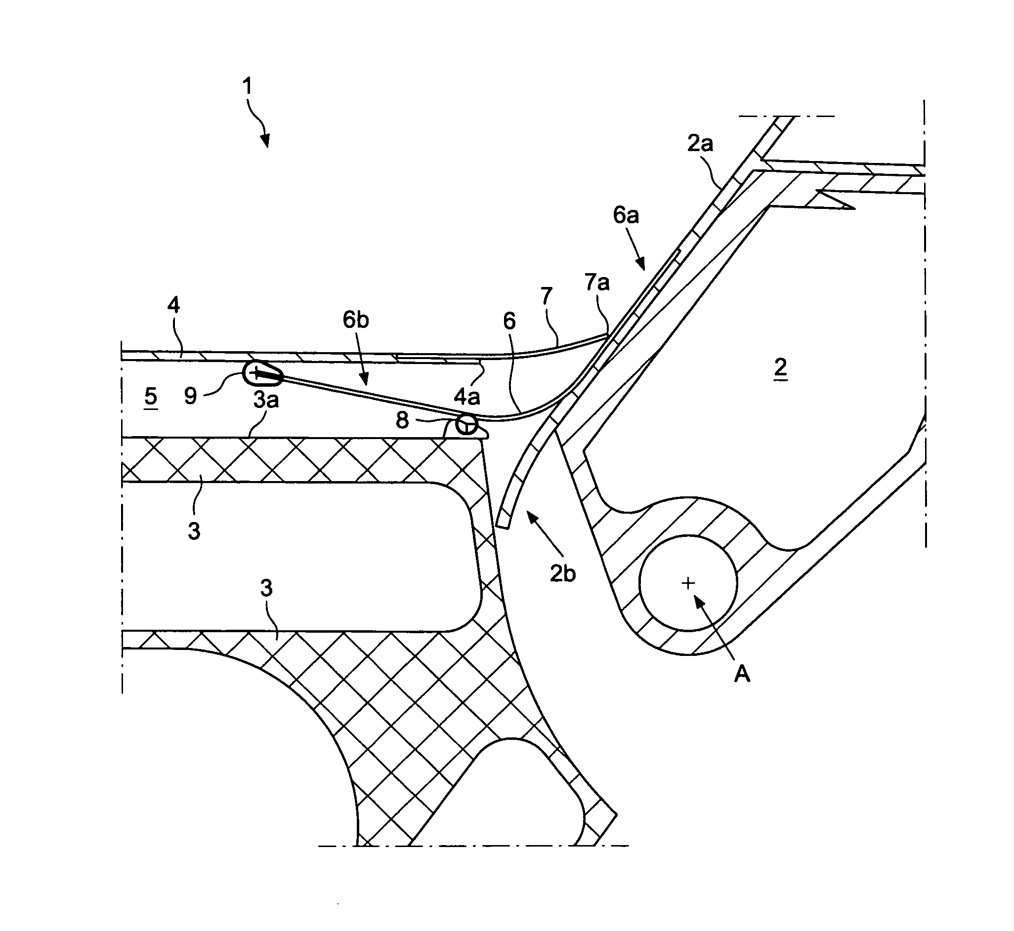 Hinge sealing element and an assembly including said element