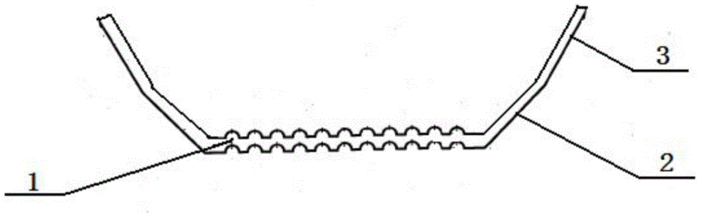 Forming process for net corrugated board structure of cloth dyeing machine