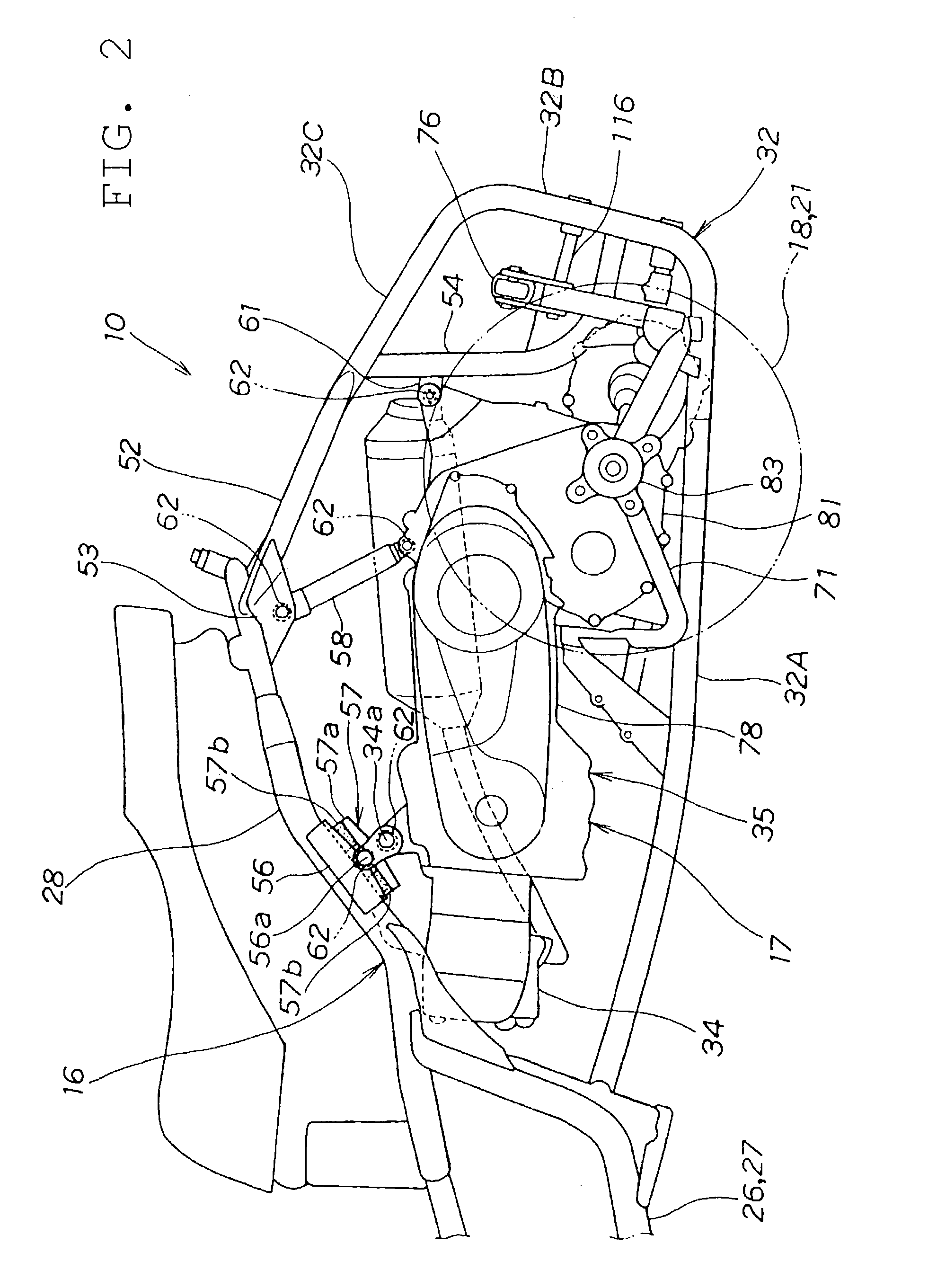 Motortricycle with oscillation mechanism