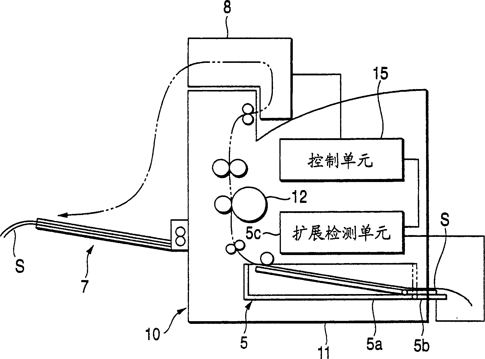 Paper feeding unit and paper treating device