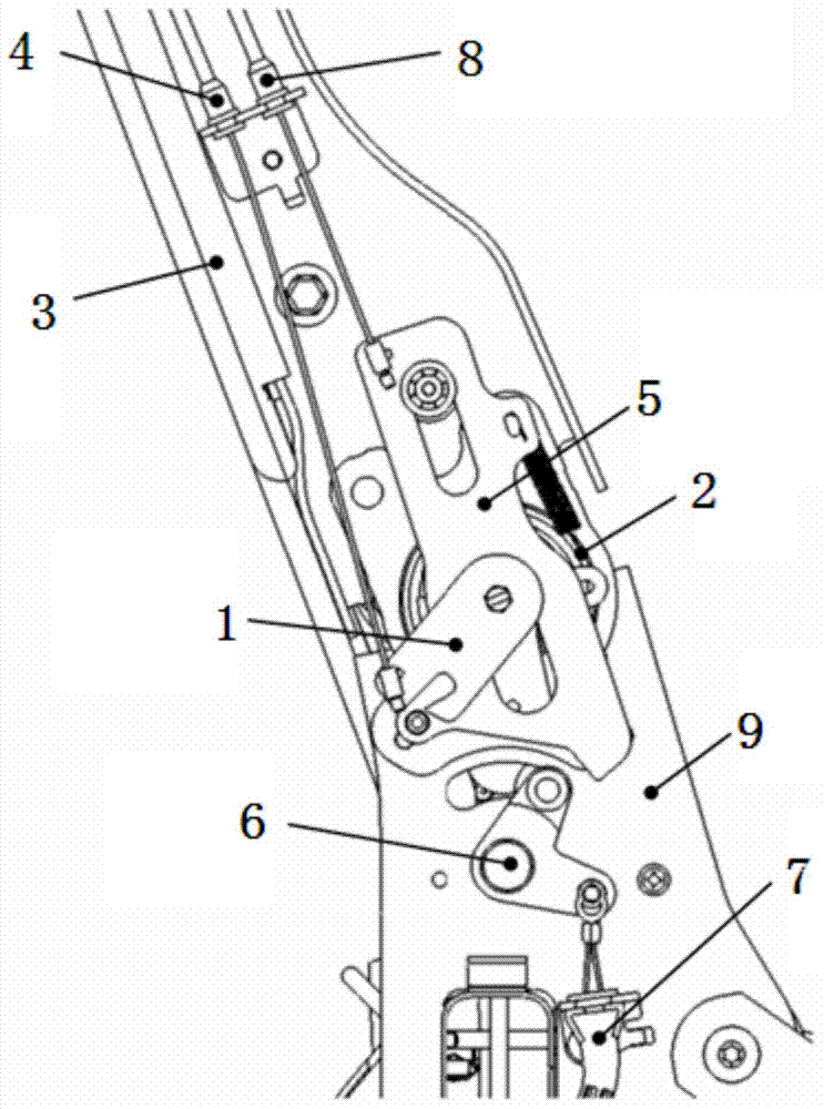 Mechanism for laying down seat back and unlocking seat sliding rail