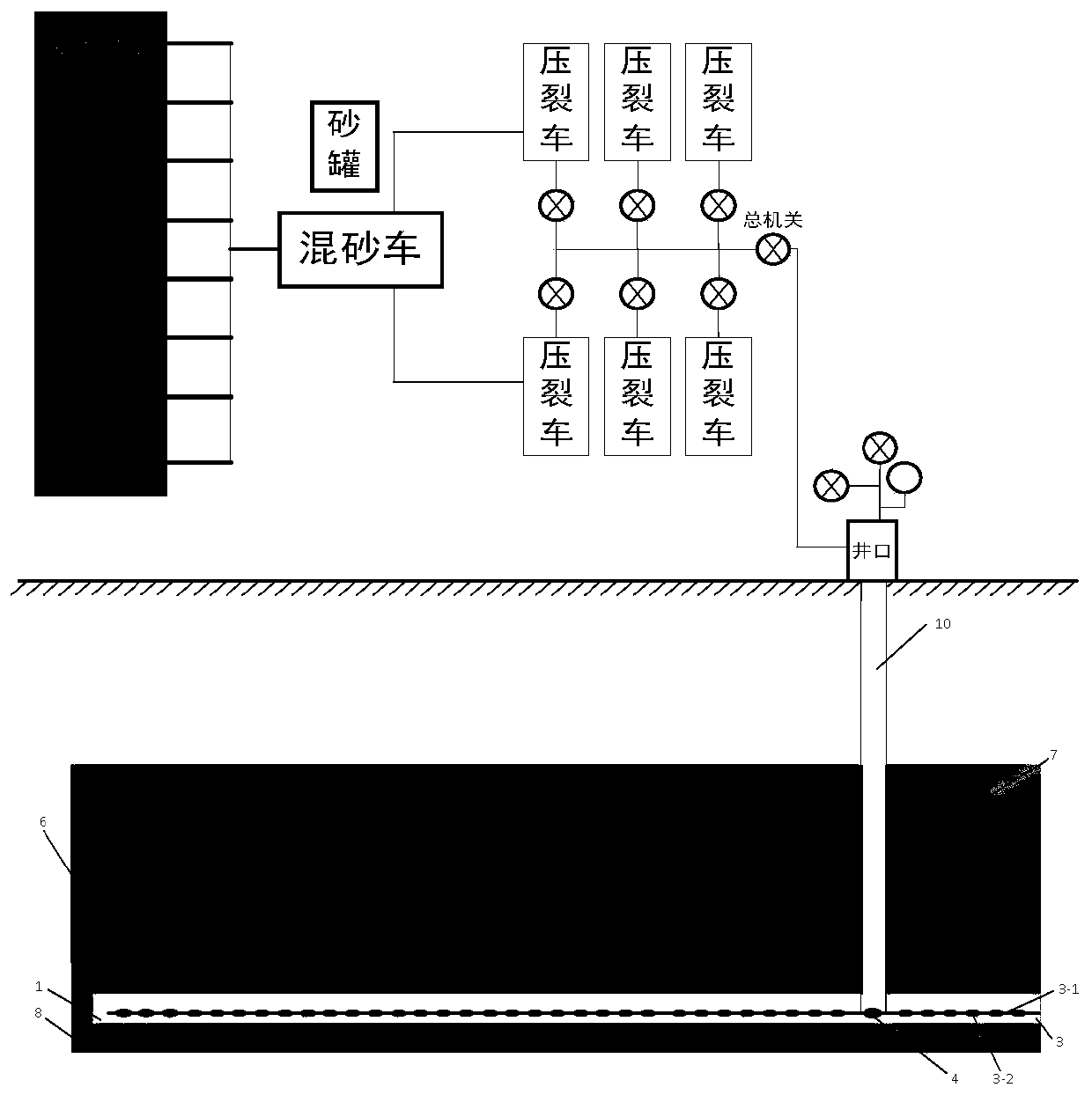 Efficient gas extraction method for up-and-down combined fracturing area of broken soft low-permeability coal seam well