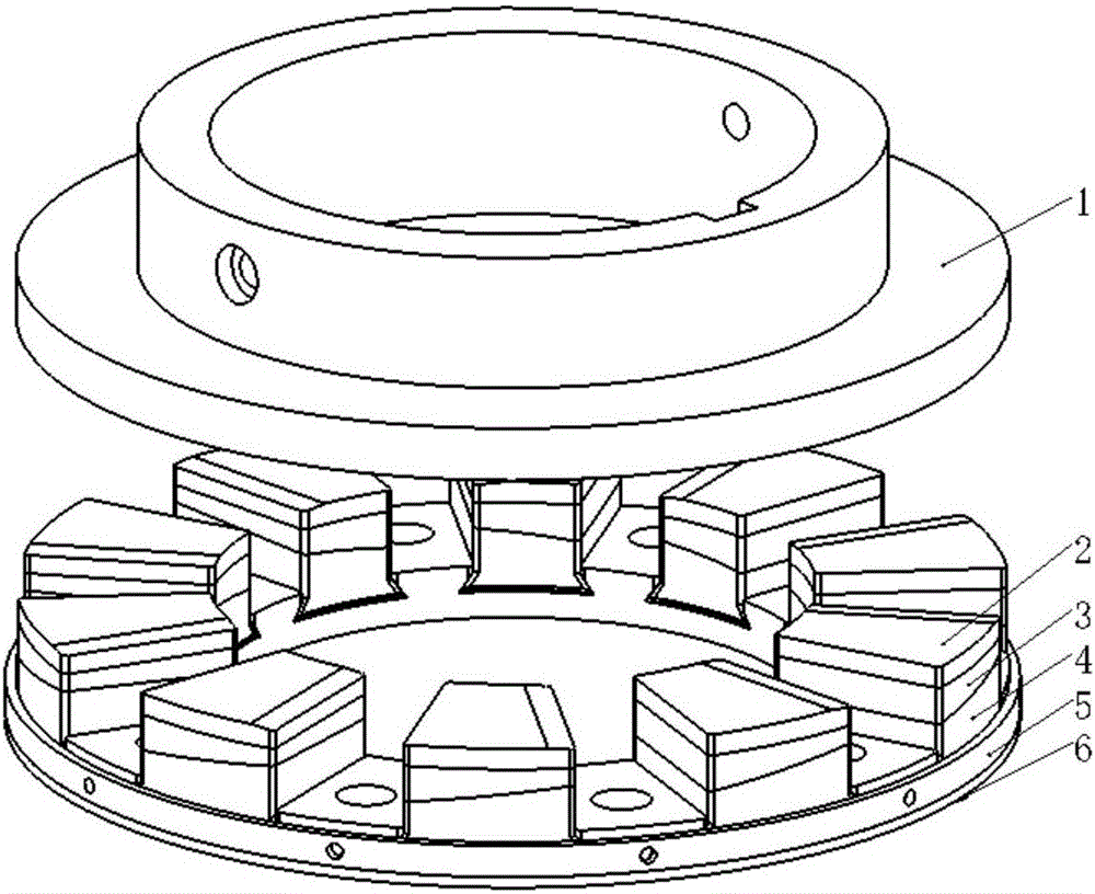 Quick-replacement type elastic-cushion-supported tilting pad thrust bearing