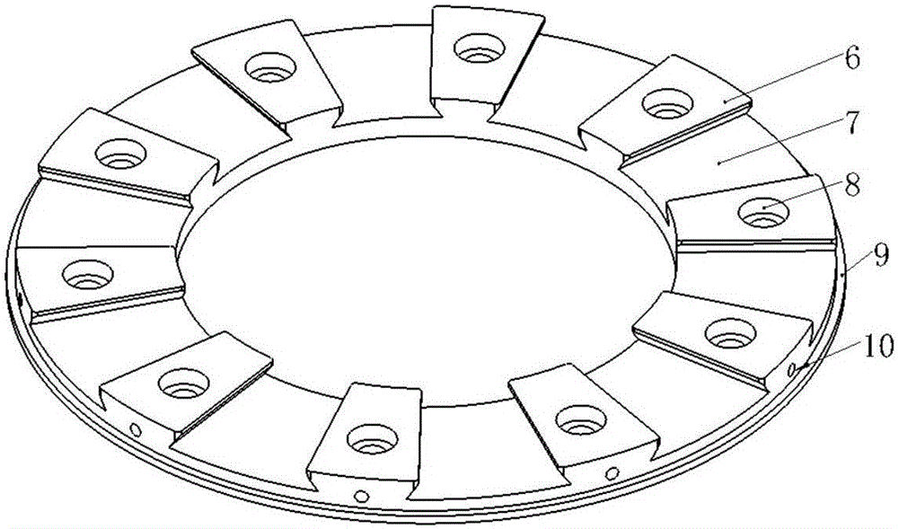 Quick-replacement type elastic-cushion-supported tilting pad thrust bearing