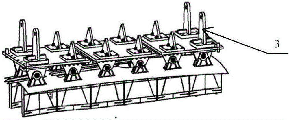 An empennage load applying device for aircraft structure strength test