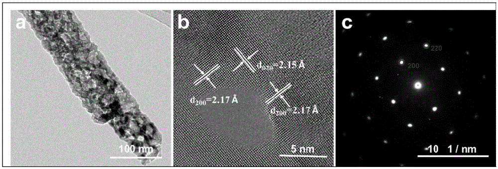Mono-like mesoporous titanium oxynitride nanowire consisting of nano-grains same in orientation and preparation method and application of such mono-like mesoporous titanium oxynitride nanowire