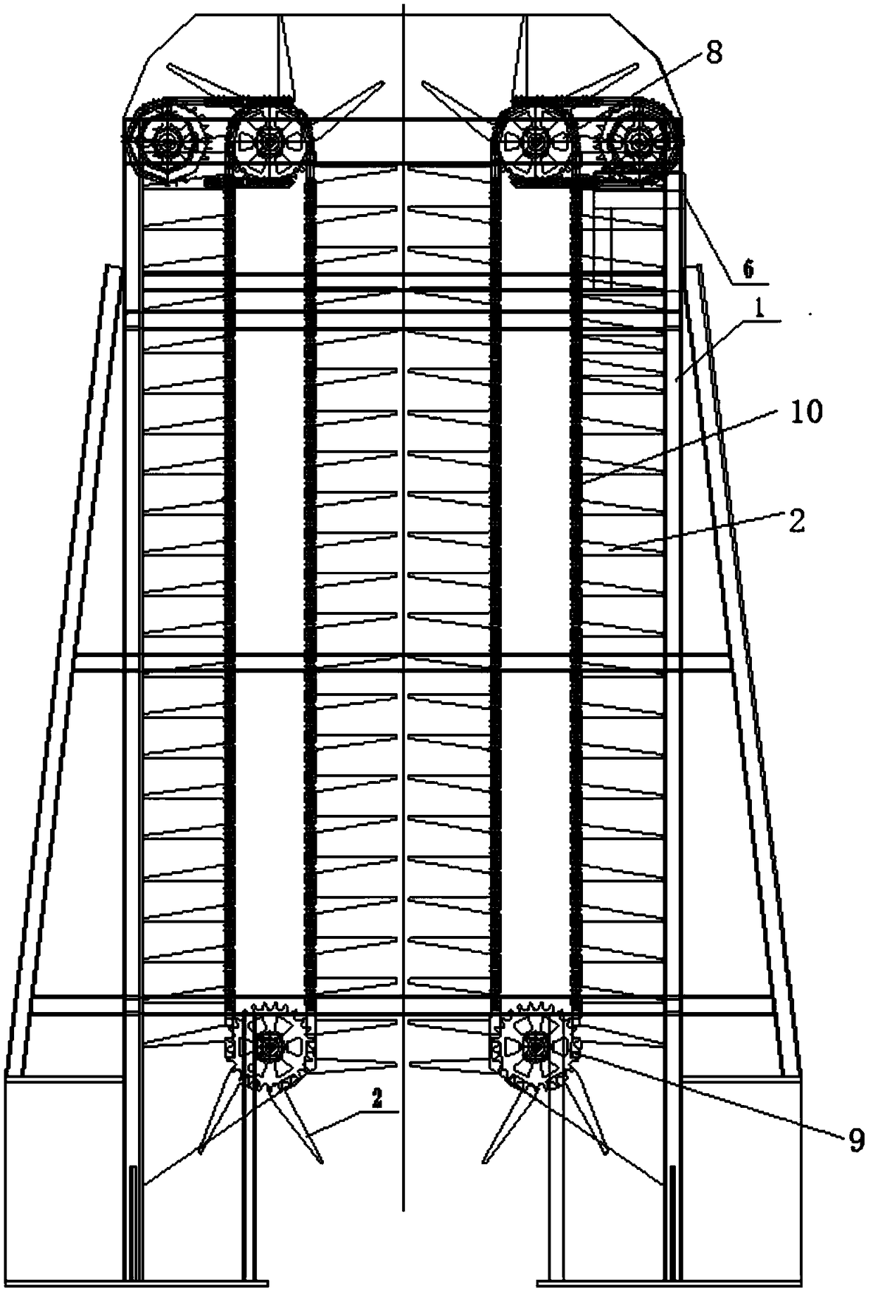 Stack type temporary storage machine capable of solving automatic assembly line blockage