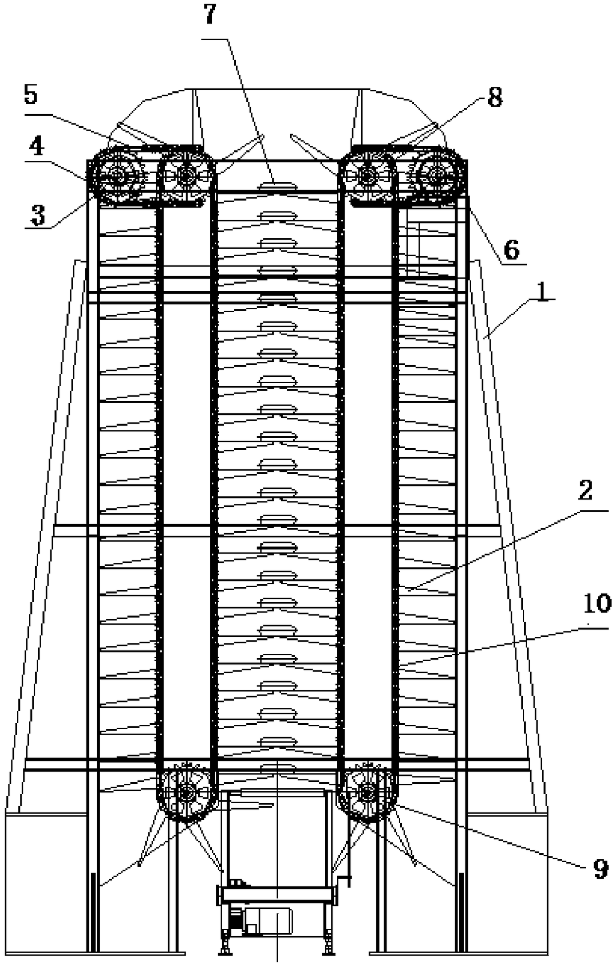 Stack type temporary storage machine capable of solving automatic assembly line blockage