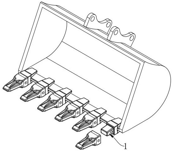 A bucket tooth connecting seat welding device