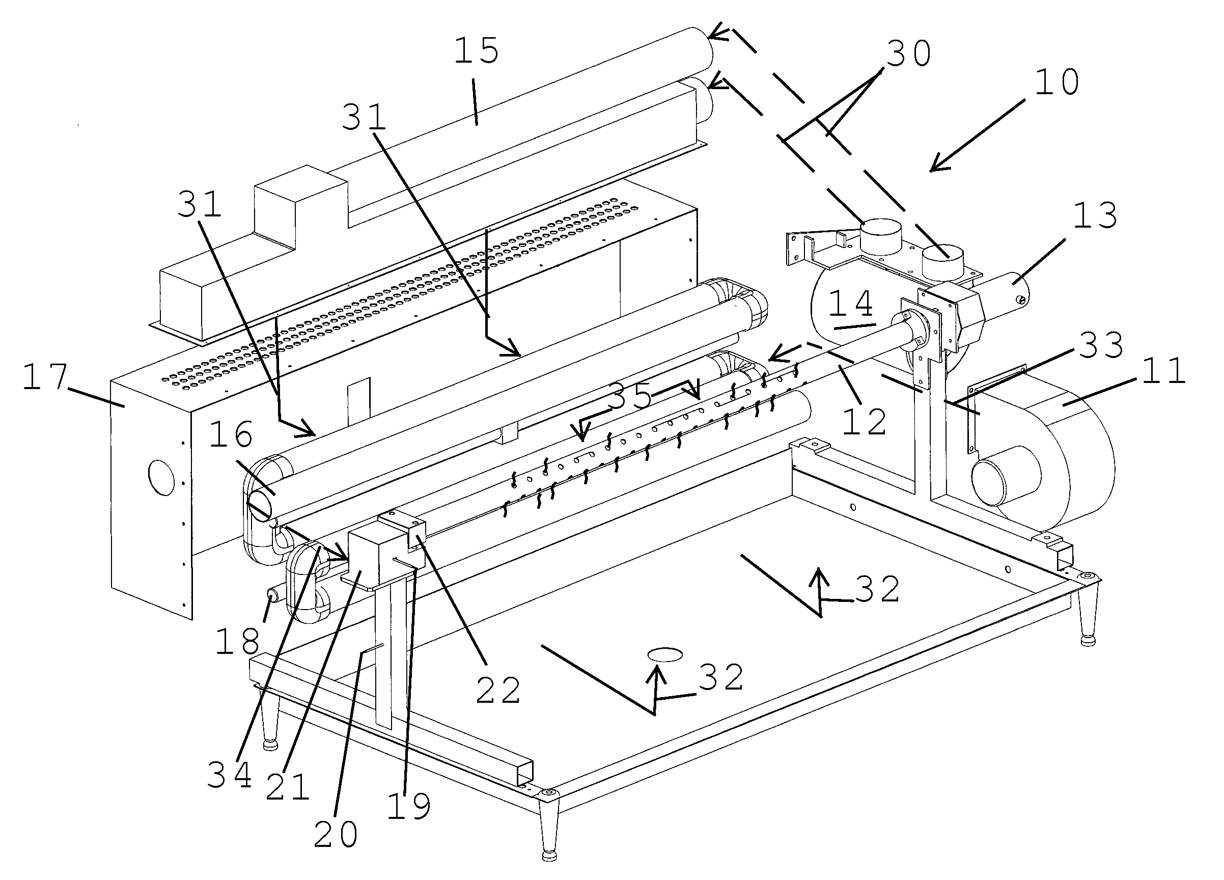 Meat rotisserie and associated method