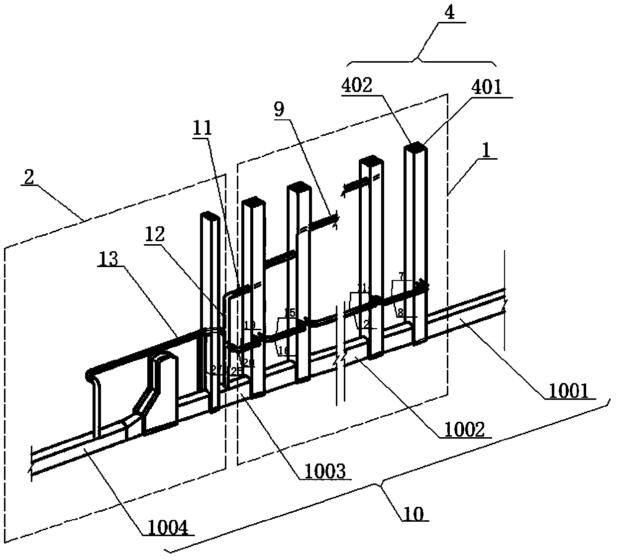 Multi-stage water retaining and emptying system for high dam engineering