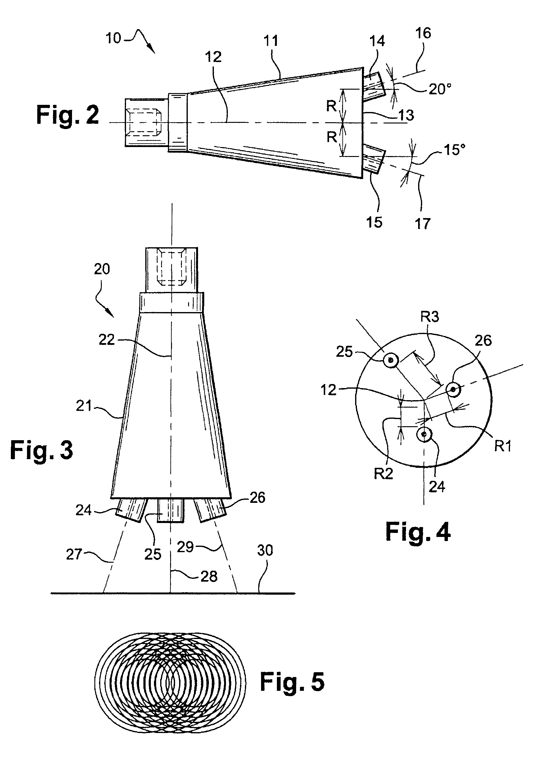 System for Recycling Used Tyres Comprising a High-Pressure Fluid Spray Head